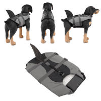 Pet Floatation Vest เสื้อชูชีพสุนัขน้ำหนักเบาสีเทาทนต่อการฉีกขาดสำหรับว่ายน้ำสำหรับชายหาด