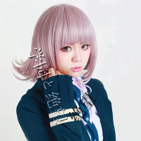 อะนิเมะ DanganRonpa คอสเพลย์วิกผมสำหรับสาวผู้หญิง Dangan Ronpa Nanami ChiaKi ทนความร้อนผมเครื่องแต่งกายคอสเพลย์วิกผมฟรีหมวกวิกผม