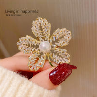 Brooches For Women Cardigan Shawl Buckle Pearl Brooch Flower Silver Cubic Zirconia Accessories Pin Fine Jewelry Drop Shipping