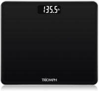 Triomph Digital Body Weight Bathroom Scale with Step-On Technology, Ultra Slim Design 6mm Tempered Glass, 400 Pounds, Weight Loss Monitor, Black