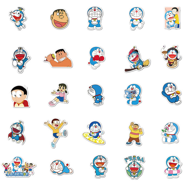 lowest-price-mh-สติกเกอร์-doraemon-50pcs-สำหรับแล็ปท็อปรถจักรยานยนต์กระเป๋าสโนว์บอร์ดรถ-decal