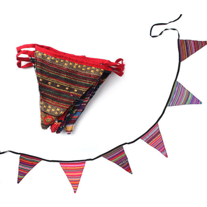 spot-parcel-post-export-to-south-korea-outdoor-6-piece-triangle-string-flags-camping-camping-decorative-tent-lanyard-ethnic-style-pennant