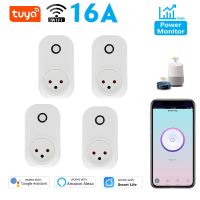 Tuya Smart Socket IsraeL Plug 16A Power Monitor Wifi Light Switch Smart Life Remote Control Outlet For Alexa  Google Assistant Electrical Circuitry  P