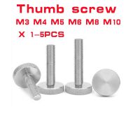 1/5x M3 M4 M5 M6 M8 M10 GB835 304 Stainless Steel Knurl Flat Head Hand Tighten Thumb Screw Curtain Wall Glass Thumb Bolts DIN653