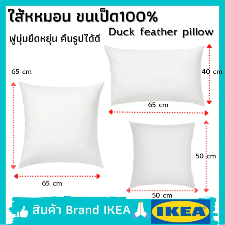 ikea หมอนขนเป็ด หมอนหนุน หมอนอิง ใส้หมอนอิง ขนเป็ดแท้ ไม่อมฝุ่น 3 ขนาด