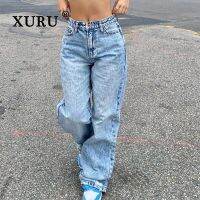 XURU-กระเป๋าฟรียืดหยุ่นสำหรับผู้หญิง Jeans Slim Fit เอวสูงใหม่ยุโรปและอเมริกา K1-11752กางเกงยีนส์ขายาว