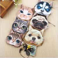 ☸ NEW Popular 3D girl wallet bag ladies face zipper mini cat coin purses dog childrens purse plush bolsa de moeda coins pouch