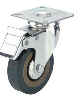 【LZ】 Heavy Duty Furniture Caster Rubber Swivel Castor Wheel Trolley Caster with Brake 30KG 4pcs with brake 50x17mm