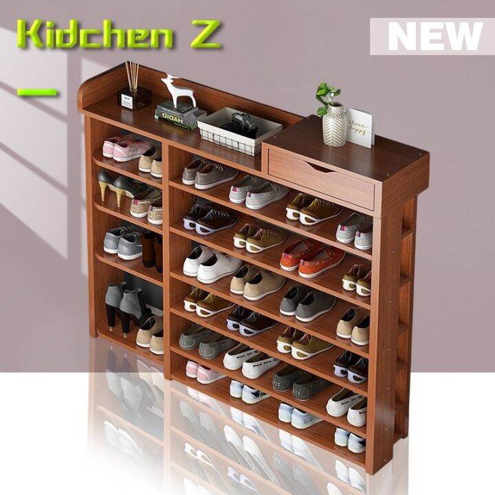 【COD】 Shoe Rack Storage Box with Drawer Wooden Shelf Shoebox Lazada PH