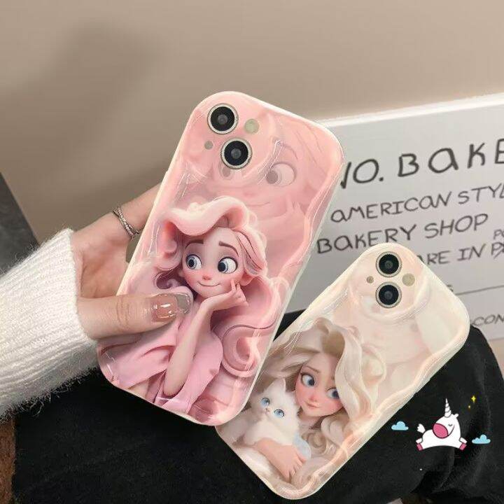 เคสลายแมวดูเดิ้ลบาร์บี้สุดน่ารักแนวแฟนตาซีใช้ได้กับ-iphone-11-xr-x-14-13-12-pro-max-7-6-8-6s-plus-xs-max-se-2020เจ้าหญิงดิสนีย์การ์ตูน3d-ขอบโค้งมนหยักฝาปิดนิ่มกันกระแทก