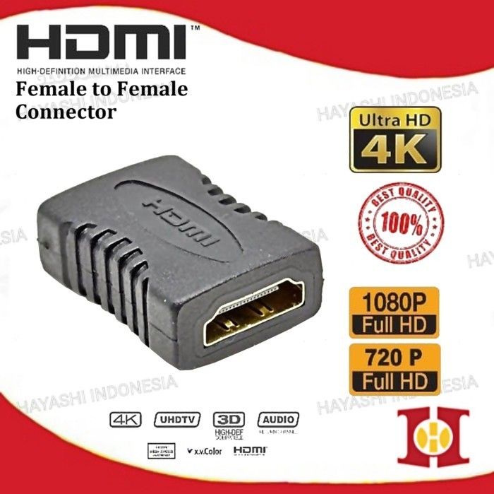 HDMI Connector Konektor Sambungan Extender Kabel Barel Female Female ...