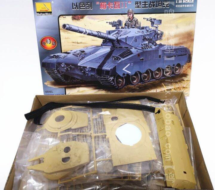 เป่าแตร80103-135ขนาดอิสราเอล-merkava-ii2หลักต่อสู้ถังไฟฟ้ารูปแบบการชุมนุมอาคารชุดสำหรับผู้ใหญ่งานอดิเรกของเล่น-diy