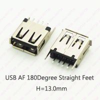 (H = 13.0Mm) USB เพศหญิงประเภท180องศาจุ่ม10PCSUSB แจ็ค2.0ฟุตซ็อกเก็ตวงจรไฟฟ้าและชิ้นส่วน