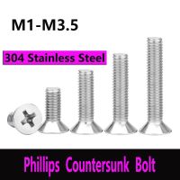 Stainless Steel 304 Flat Head Phillips Micro Machine Screws Cross Recessed Countersunk Mini Small Bolt M1 M1.4 M2.5 M3.5