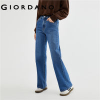 GIORDANO Women Jeans Mid Rise Classic Five-Pocket Denim Jeans Wide Leg Quality Zip Fly Fashion Casual Denim Pants 13413151