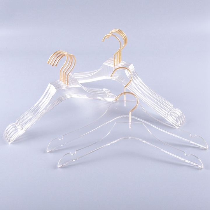 5-pcs-clear-acrylic-clothes-hanger-with-gold-hook-transparent-shirts-dress-hanger-with-notches-for-lady-kids