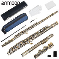 [ammoon]SLADE C Key 16 Hole Flute Set Closed Hole C Flute With Case Cleaning Rod Wiping Cloth and Gloves