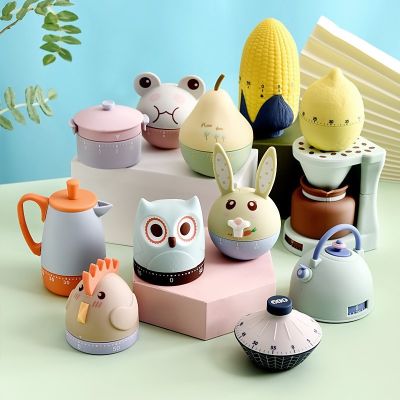 ┅ 1Pcs Cute Cartoon Animal Shape Study Time Management Multifunction for Kid Kitchen Timer Cooking Reminder Home Decor Alarm Clock