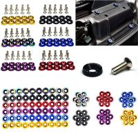 10PCS M6 JDM Car Modified Hex Fasteners Fender Washer Bumper Engine Concave Screws Fender Washer License Plate Bolts Car styling Nails Screws Fastener