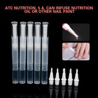 Amortals 5 Pcs Nail Oil Empty Pen Botttle With Brush Applicator Portable Cosmetic Tool Lip Gloss Tubes Nails Nutrition Oil Bottle Container Pen 3ML Na