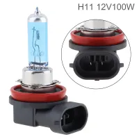 H11 12V 100W 5000K แสงสีขาว Super Bright รถหลอดฮาโลเจนไฟหน้าอัตโนมัติหมอกหลอดไฟ Day Running Lamps