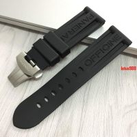 Suitable For [Classic Style] Panerai Hello Rubber Strap Male Fat Sea Waterproof Sports Silicone Tape PAM111 Butterfly Buckle Accessories 24MM