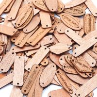 50pcs/lot Mixed 2 Holes Sewing Wood Buttons Handmade Tag Label Scrapbooking Crafts Diy Clothing Decorate Sewing Wooden Labe Haberdashery