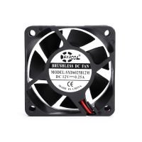 【YD】 2pcs SXDOOL dc 12V 60mm fan 60X60X25 mm dual 0.25A pc cpu case cooling 6025 cooler