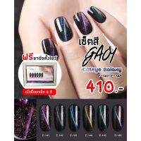 เซ็ตสีเจล Gaoy 7.3ml.แถมชาร์จสี พร้อมทาสี Cat eye Galaxy Color Gel E-141 - E-146