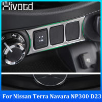 Hivotd 4X สำหรับ Nissan TERRA 2018-2021 /Navara PRO D23 NP300 2015-2023คอนโซลกลางรถกรอบปุ่มตกแต่งหมุนได้ทำจากสแตนเลสสีเงินสีดำสีน้ำเงินอุปกรณ์เสริมสำหรับการตกแต่งภายในรถยนต์