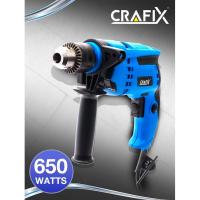 สว่านไฟฟ้า CRAFIX 650w สว่านไขควง สว่านกระแทก สว่าน เจาะไม้ เจาะ ปูน เหล็ก สว่านพกพา ปรับหมุนซ้ายขวาได้ Electric Drill