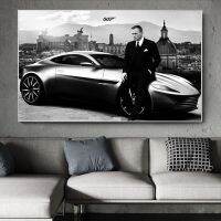 Agent Bond 007โปสเตอร์และภาพพิมพ์ภาพยนตร์สีดำและสีขาว-ภาพภาพยนตร์ Daniel Craig บนผ้าใบ Wall Art ภาพวาด-เหมาะสำหรับตกแต่งบ้าน