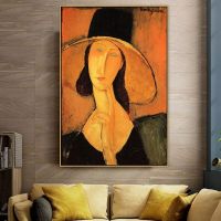 Amedeo Modigliani เก่าที่มีชื่อเสียง Master ศิลปินหัวผู้หญิงผ้าใบภาพวาดโปสเตอร์พิมพ์สำหรับห้องนั่งเล่น Wall Decor Wall Art