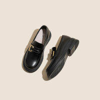 Spot parcel post Large Size Shoes 41 A 43 Fat feet wide fat 2023 Spring and Autumn New All-Match Black Leather Shoes British Thick Heel Pumps