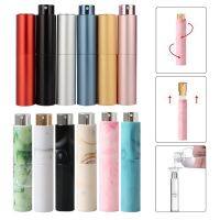 1pc 10ml Spray Perfume Bottle Rotary Head Metal Glass Refillable Travel Portable Case Tank Aluminum Nozzle Cosmetic Container Travel Size Bottles Cont