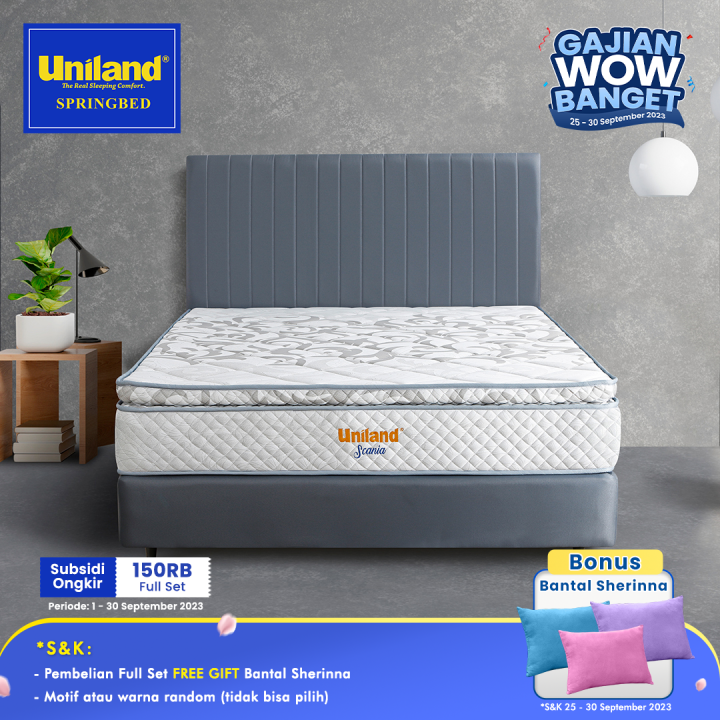 Uniland Springbed Scania Pillowtop Kasur Spring Bed Full Set Lazada