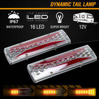 2pcs Car LED Tail Lamps Light Rear Foglight ke Reversing Lights Camper Trailer Truck Lighting Sequential Indicator Waterproof