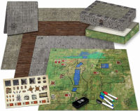 Melee Mats Ultimate Battle Grid Game Board - Dry Erase Square &amp; Hex RPG Miniatures Mat - Tabletop Role-Playing Dice Map - Portable Reusable Dragons Gaming Dungeon 4 Terrain