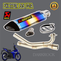 ท่อแต่งexciter155vva ท่อเอกซ์ไซเตอร์155วีวีเอ ท่อakrapovic ไทเทเนียมรุ้งเคฟล่า ชุดฟูล ตรงรุ่นเสียงแน่นทุ้ม เสียงไม่แตกในรอบสูง ระบายความร้อนได