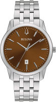 Bulova Classic Sutton Mens Quartz Stainless Steel Bracelet Watch Brown/ Silver Tone