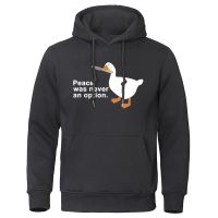 Peace Was Never An Option Cartoons Print Hoodie Men Autumn Winter Warm Sweatshirt Fashion Casual Clothing Pocket Hooded Size XS-4XL