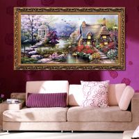 （Jinxiu cross-stitch） [Super Deals] 68X38 NeedleworkDMC Cross StitchSets For Embroidery KitsGarden Cottage Pattern Cross-Engchingwall Home Decro