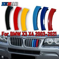 3pcs ABS Germany Flag Color Car Racing Grille Strip Trim Clip For BMW X3 F25 G01 E83 X4 F26 G02 Accessories 2003-2019 2020 2021