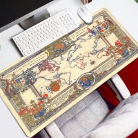 World Map Speed Locking Edge Large Natural Gaming Mousepad Rubber Mouse Pad XXL Non-Slip Waterproof Game Desk Mousepad Keyboard Mat for Warcraft Dota LOL