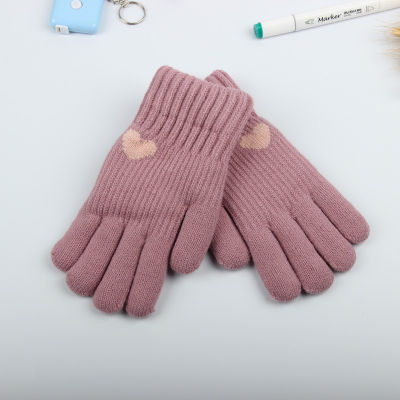 Warm Ski Cycling Gloves Outdoor Womens Knitted Gloves Winter Warm Gloves Full Fingered Gloves