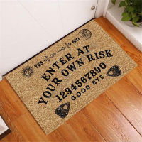 Enter At Your Own Risk Ouija Board Witch Doormat Door Floor Mats Car Decor Porch Doormat