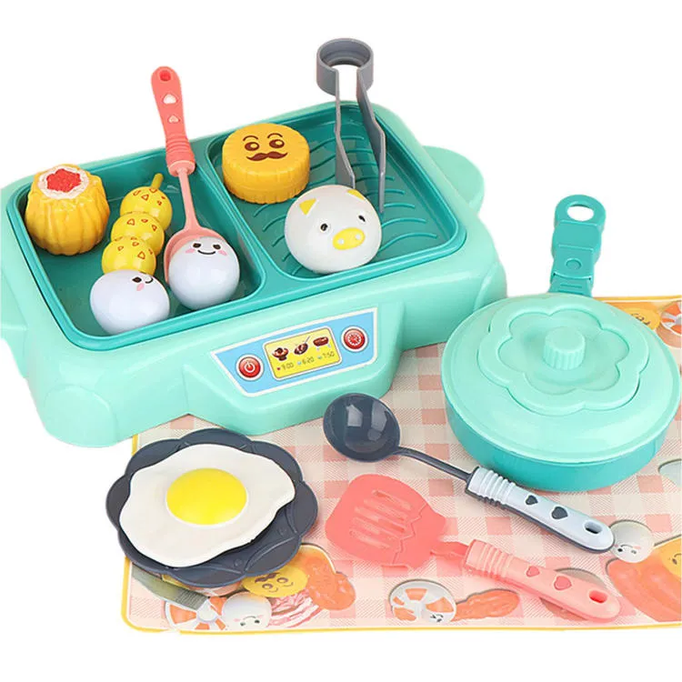 16PCS Children's Kitchen Toy Set Stainless Steel Kitchen Pots and