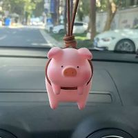 Car Pendant Cute Pig Car Accessorie Swing Pig Auto Pendant Car Rearview Mirror Pendants Birthday Gift Auto Decoraction Ornaments
