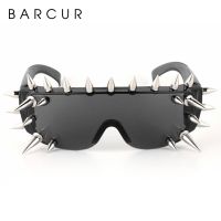 [แฟชั่น] BARCUR Rivet แว่นกันแดดผู้หญิงหรูหรา Steampunk อาทิตย์แว่นตาสไตล์ฮิปฮอปพรรคแว่นตา