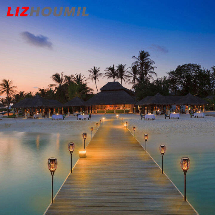 lizhoumil-โคมมีเปลวไฟพลังงานแสงอาทิตย์กลางแจ้ง96leds-1pc-สำหรับไฟสวน